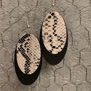 Faux Snake skin earrings